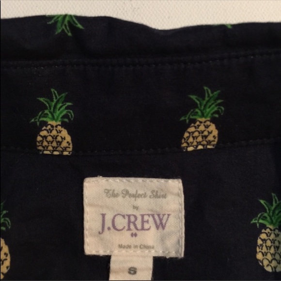 J Crew pineapple print Perfect button down shirt - Picture 5 of 6